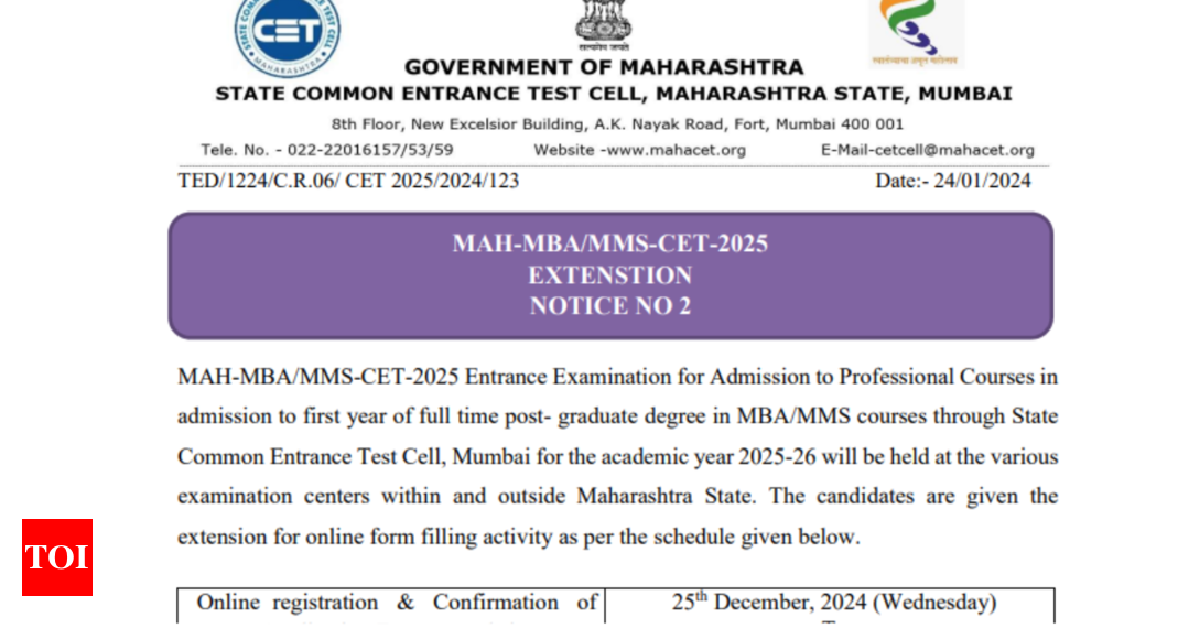 MAH MBA CET 2025 registration deadline extended: Check official notice here