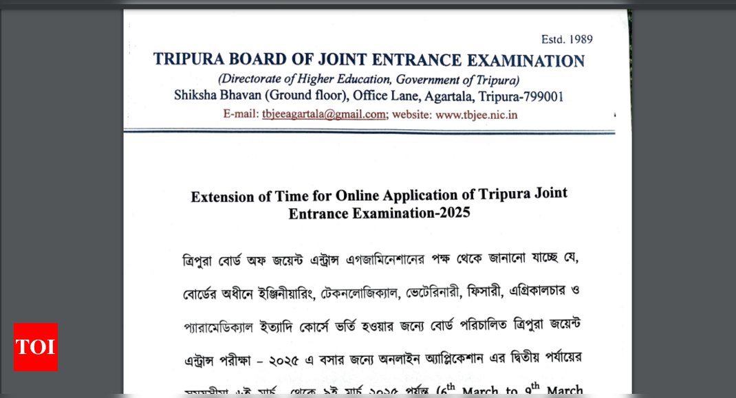 TJEE 2025 registration window deadline extended: Check details here and direct link to apply