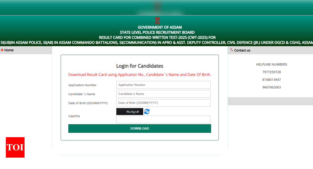 Assam Police SLPRB result 2025 declared: Direct link to download scorecards here