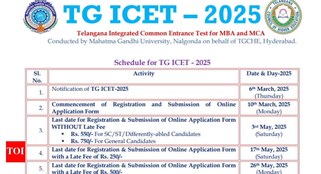 TG ICET 2025 registration begins on March 10: Check important dates, other details here